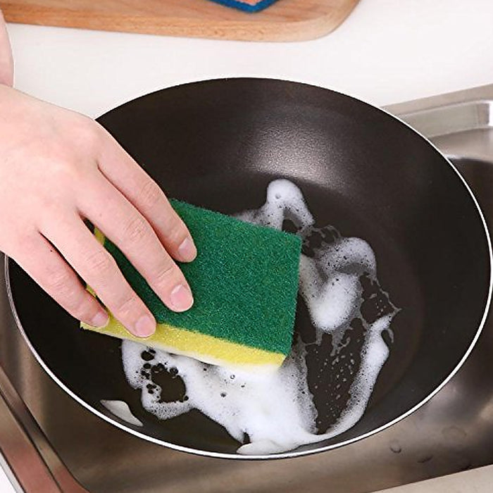 Kitchen Cleaning Tool Set Microfiber Kitchen Utensils High Performance Scouring Sponge Set Dish Sponge, Stainless Steel Scouring Pad (6 Pcs Set)