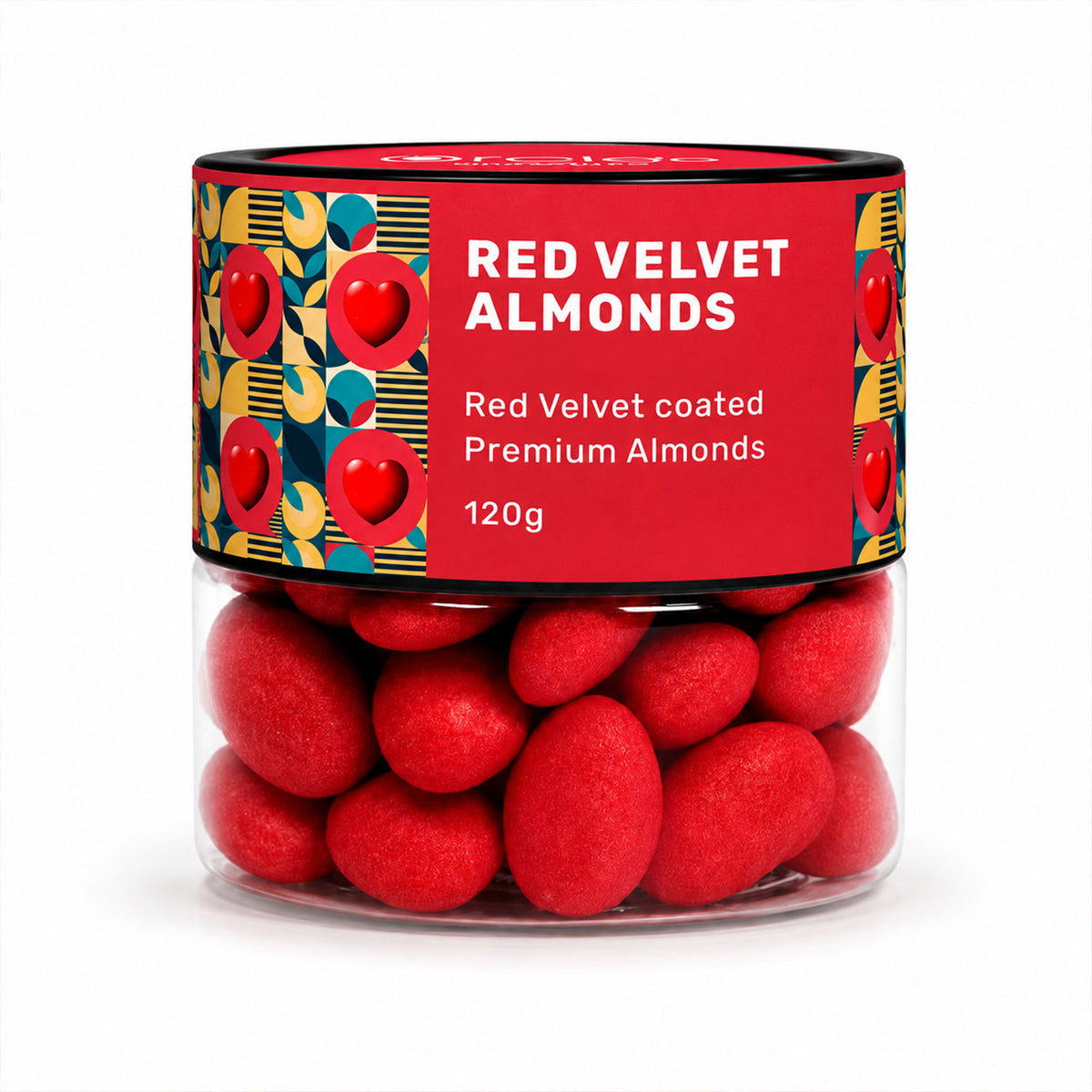 Red Velvet Almond Dragees Premium Almonds in Creamy Red Velvet Coating Treat (120g)