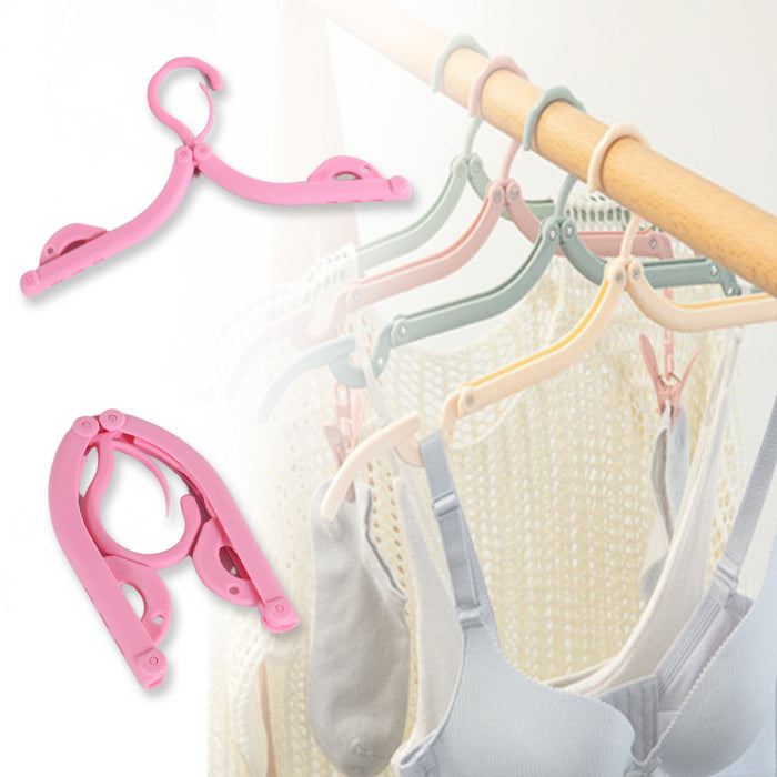 12841 VIRGIN FOLDING TRAVEL HANGERS, PORTABLE FOLDING CLOTHES HANGERS FOR SCARVES SUITS TROUSERS PANTS SHIRTS SOCKS UNDERWEAR TRAVEL HOME FOLDABLE CLOTHES DRYING RACK (2 Pc Set)