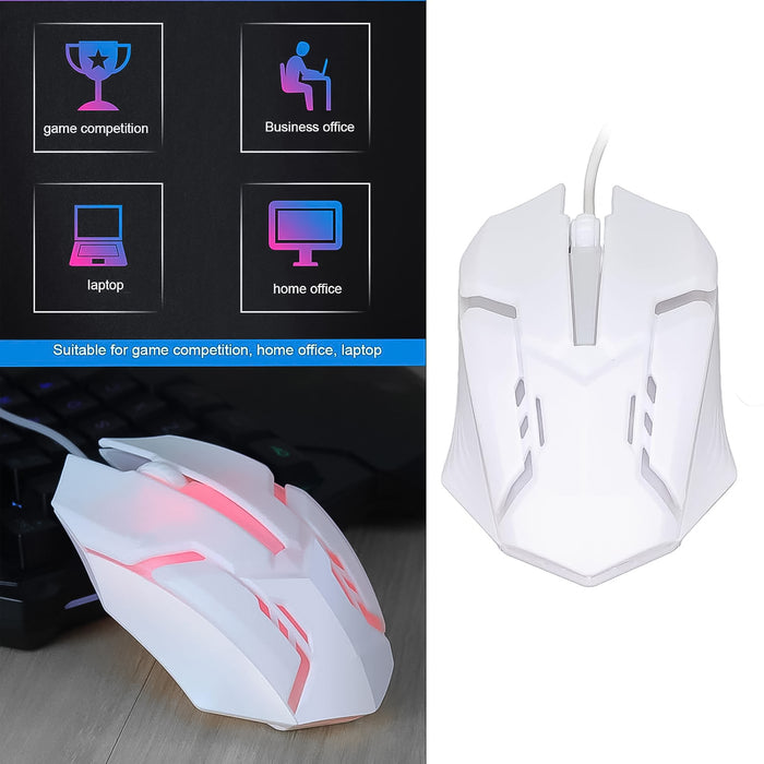 USB Wired Mouse, Gaming Mouse Colorful / Lighting Luminous  (1 Pc / Wihte)