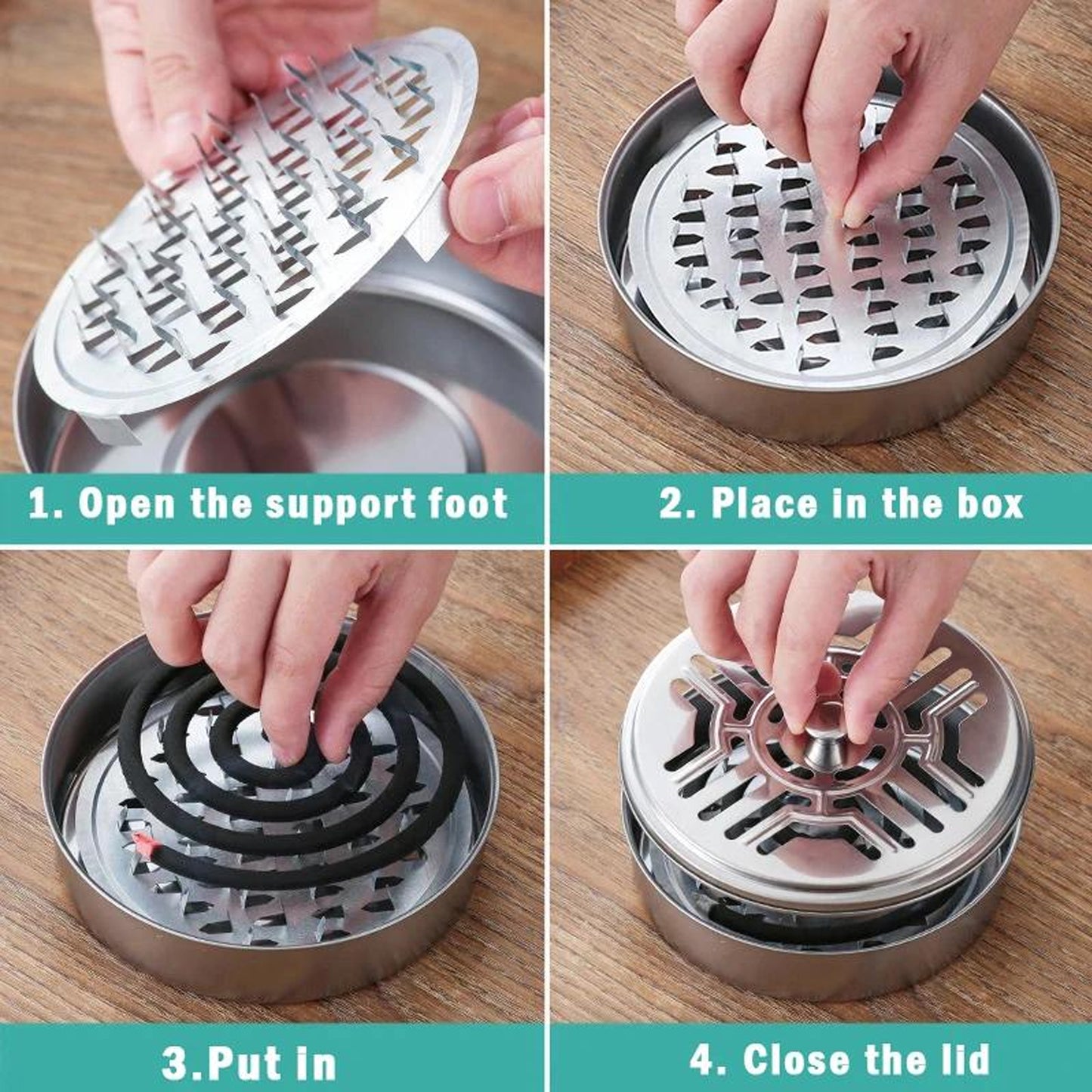 Metal mosquito coil tray holder