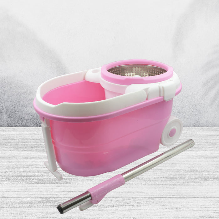 Spin Mop with Bucket for Floor Cleaning - Magic Mop Set with Steel Spin, Mop Stick, and Bucket for Home & Office