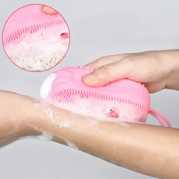 1436  Silicone Super Soft Silicone Bath Brush Double-Sided Body Scrubber Brush for Deep Cleasing Exfoliating, Ultra-Soft Scrubber(1 pc)