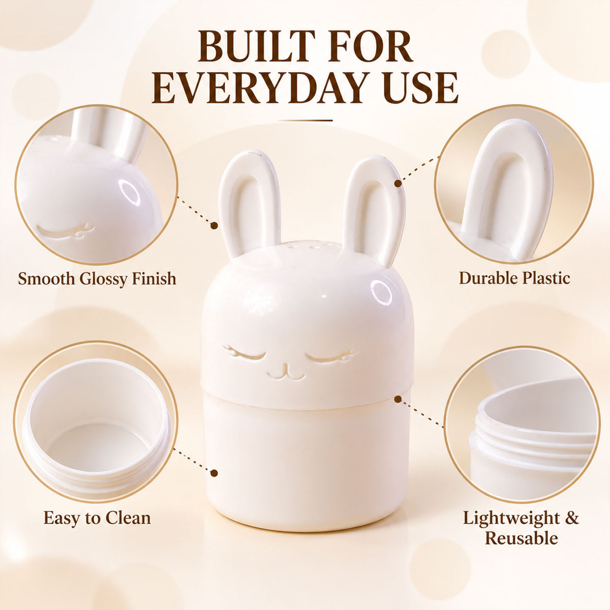 Cute Bunny Kitchen Container for Tea Bags, Spices and Small Items (1 Pc)