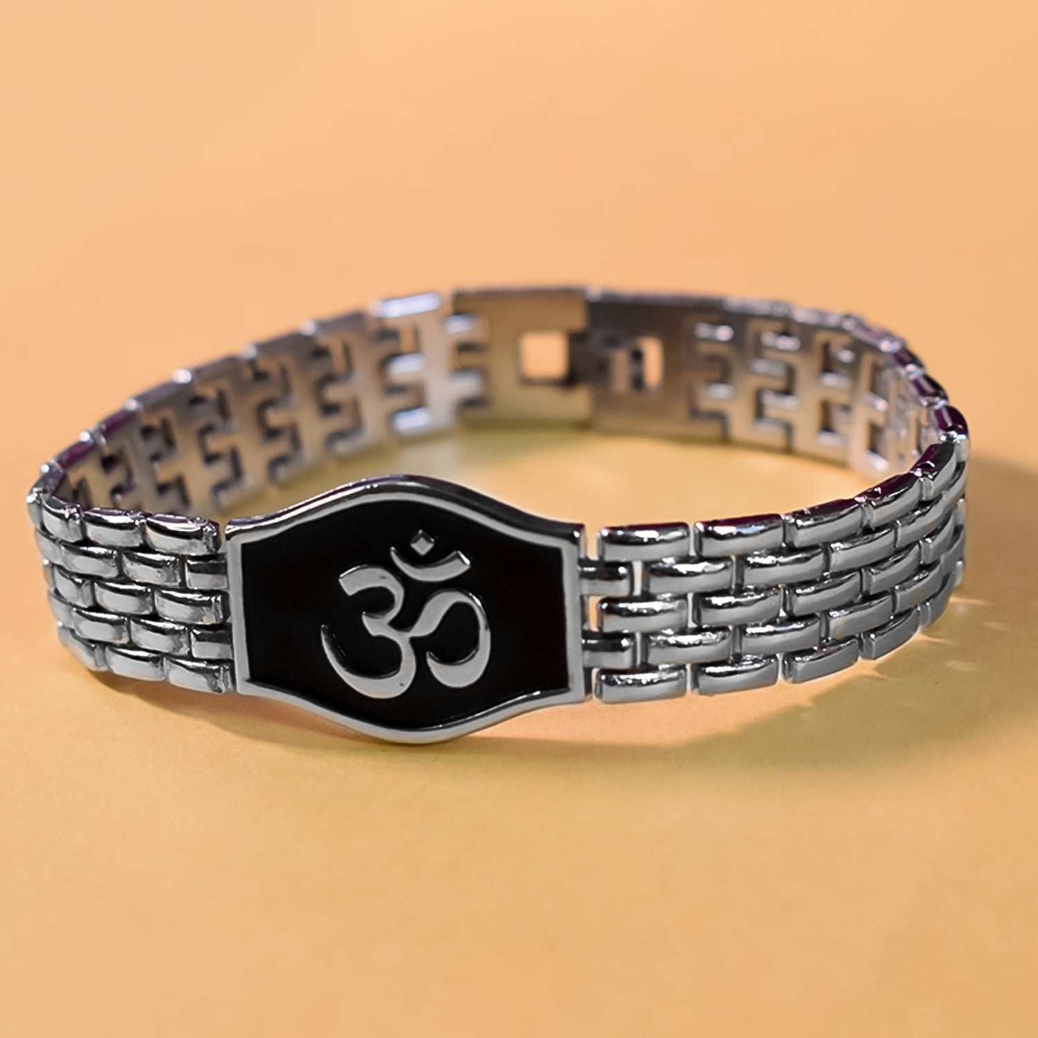 Om Symbol Bracelet in Silver Tone