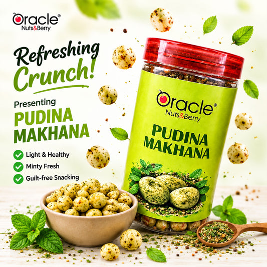 Pudina Makhana Premium Roasted Fox Nuts with Refreshing Mint Flavour Snack (75g)