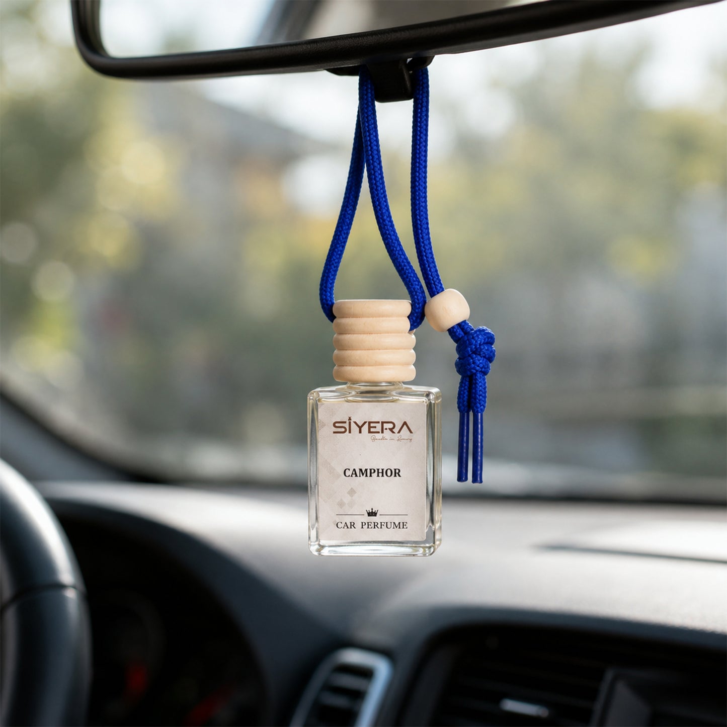 Camphor Car Perfume Hanging Air Freshener with Wooden Cap (1 Pc)