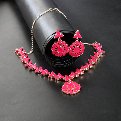 Pink Diamond Necklace Set