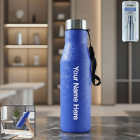 Custom Classic Stainless Steel Water Bottle Blue Color (1000 ML, 1 Piece)