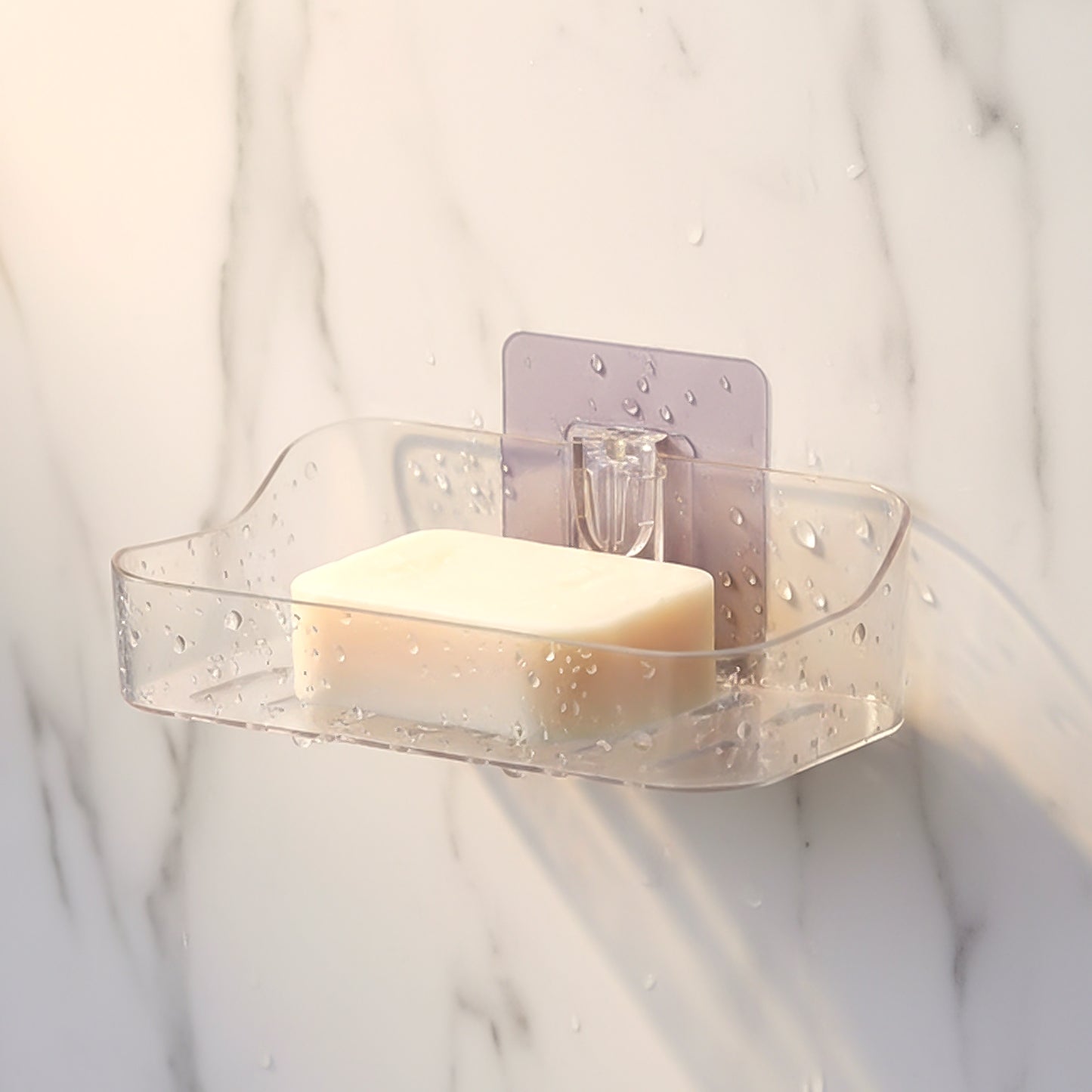 Wall-Mounted Transparent Soap Dish Holder Set