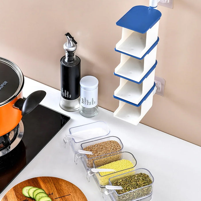 1PC Kitchen Wall-mounted Seasoning Box Salt Pepper Spice Rack Jar Sugar  Bowl for Kitchen Gadget Device Sets Spice Box Organizer Tool