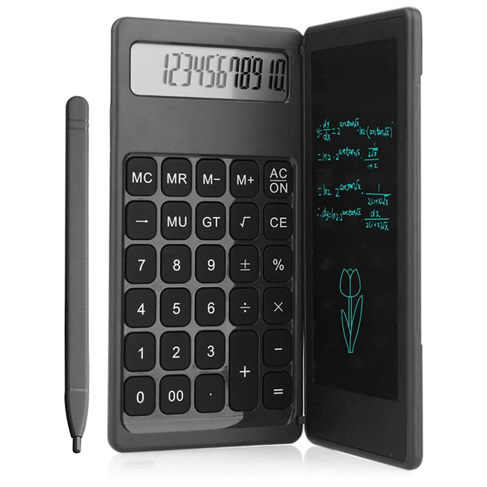 Foldable Calculator With 6 Inch LCD Tablet Digital Drawing Pad Stylus Pen Erase Button Lock Function Smart Calculator   -01
