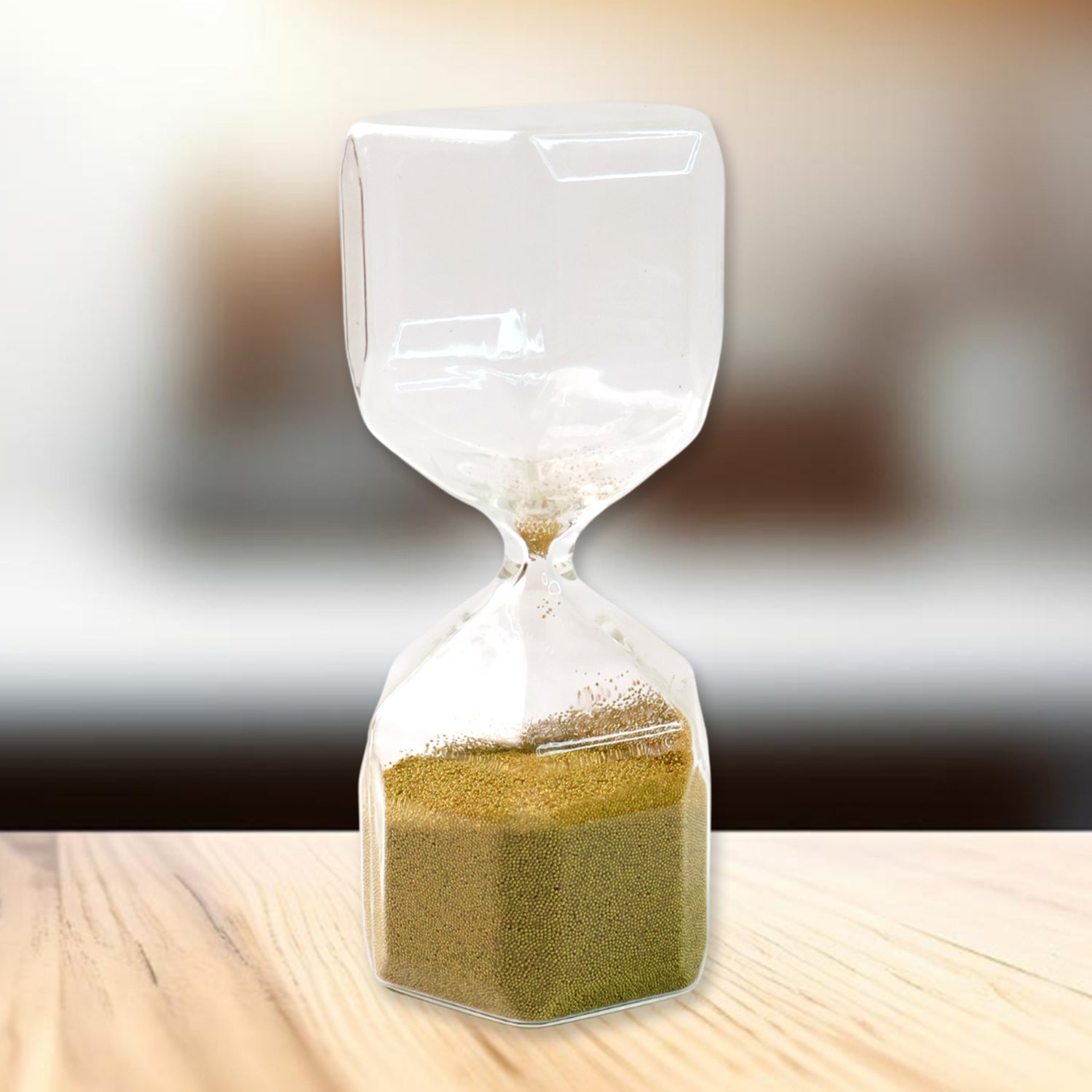Faceted Glass Hourglass Sand Timer - (1 Pc / 4 Minutes Approx Time)