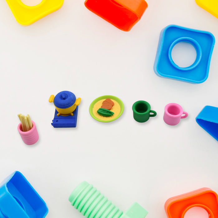 Mini eraser shaped like kitchen appliances