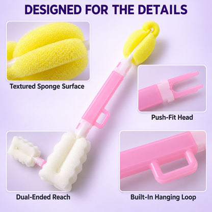 Silicone Bottle Cleaning Brush – Long Handle for Gentle, Deep Reach
