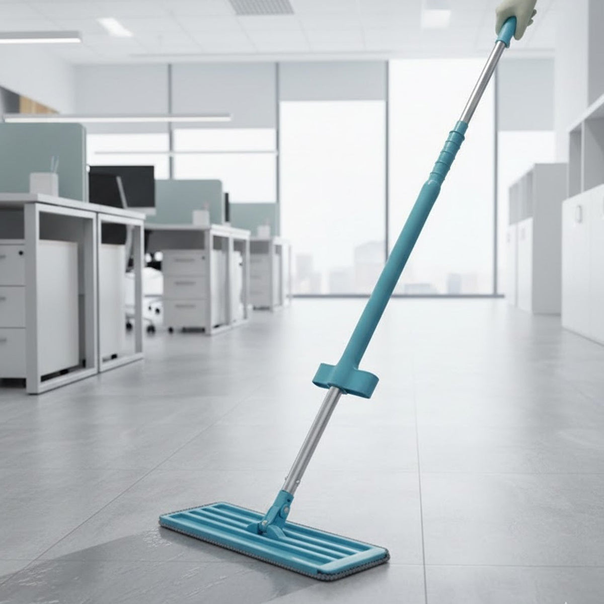 3-in-1 Home Cleaning & Utility Combo – Flat Mop, LED Flashlight & Microfiber Cloth