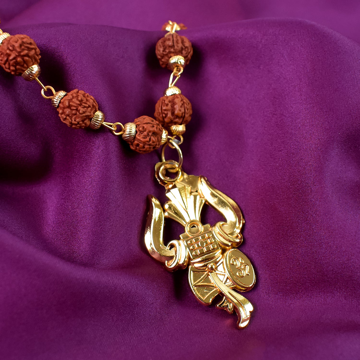 Shiv Pendant with Trishul and Rudraksha: Divine Power and Protection