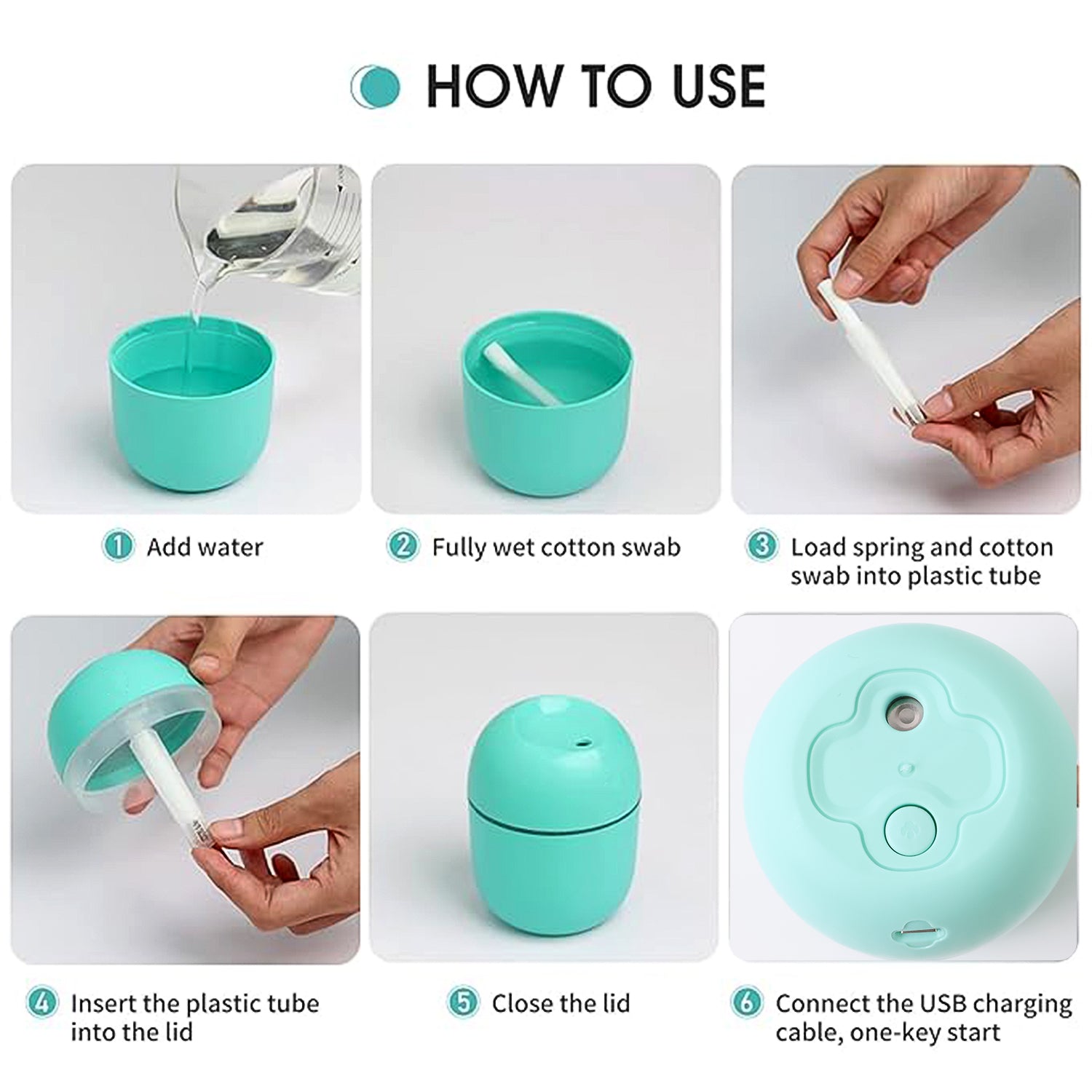 Portable Mini USB Humidifier with Light, Cool Mist & Essential Oil Diffuser (250ML)