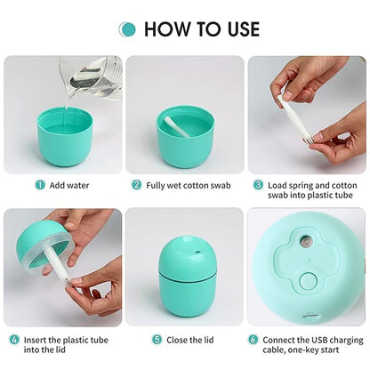 Portable Mini USB Humidifier with Light, Cool Mist & Essential Oil Diffuser (250ML)