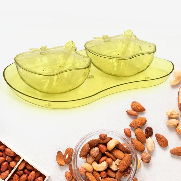 2752 Apple Shape Tray Bowl Used For Serving Snacks And Various Food Stuffs.