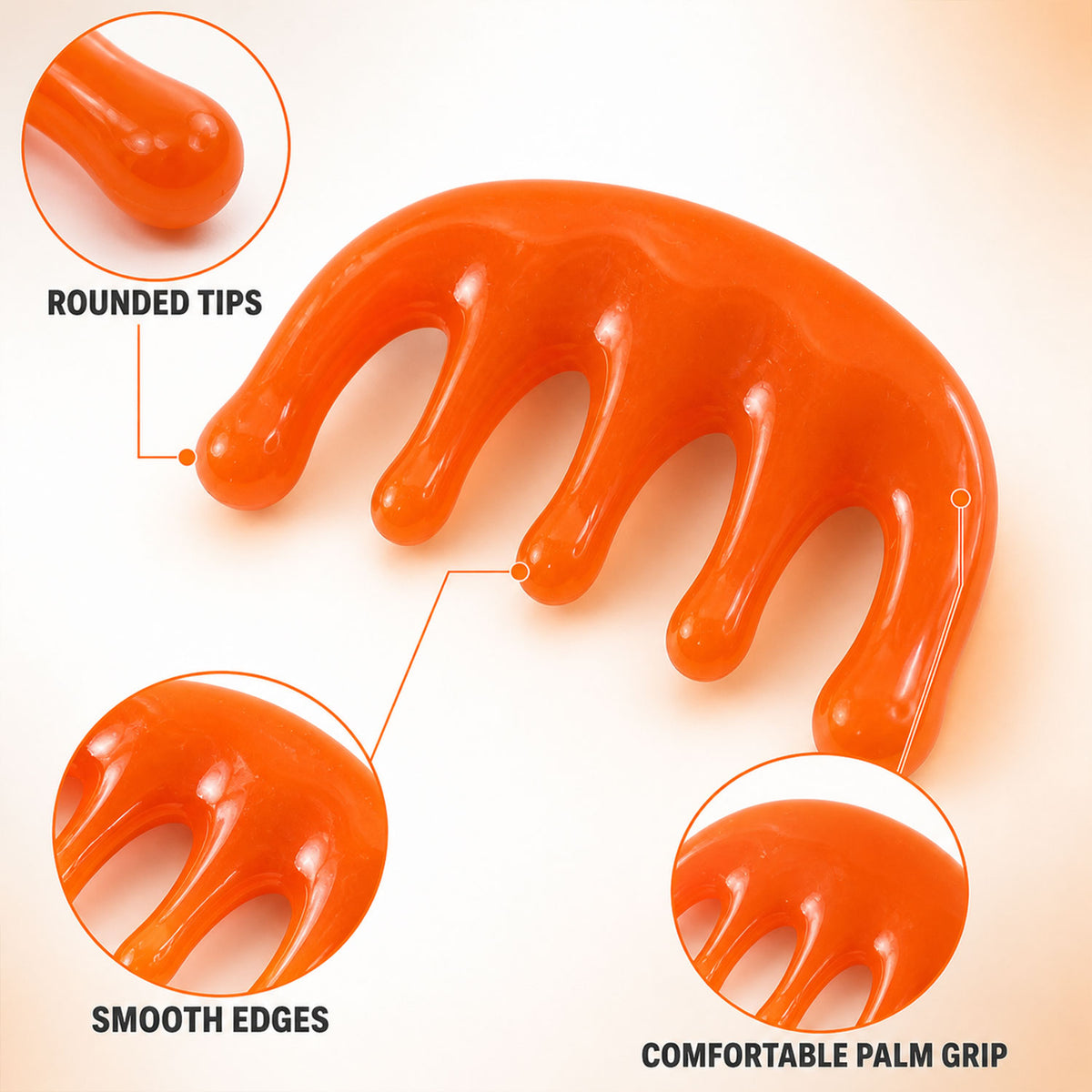 Scalp Massager with Flexible Bristles for Head and Shampooing (1 Pc)