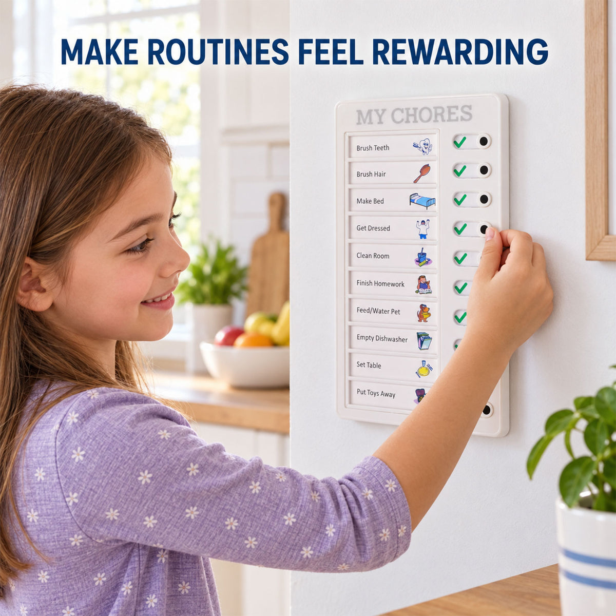Chores Note Board for Home with Sliders to Track Daily Tasks (1 Pc)