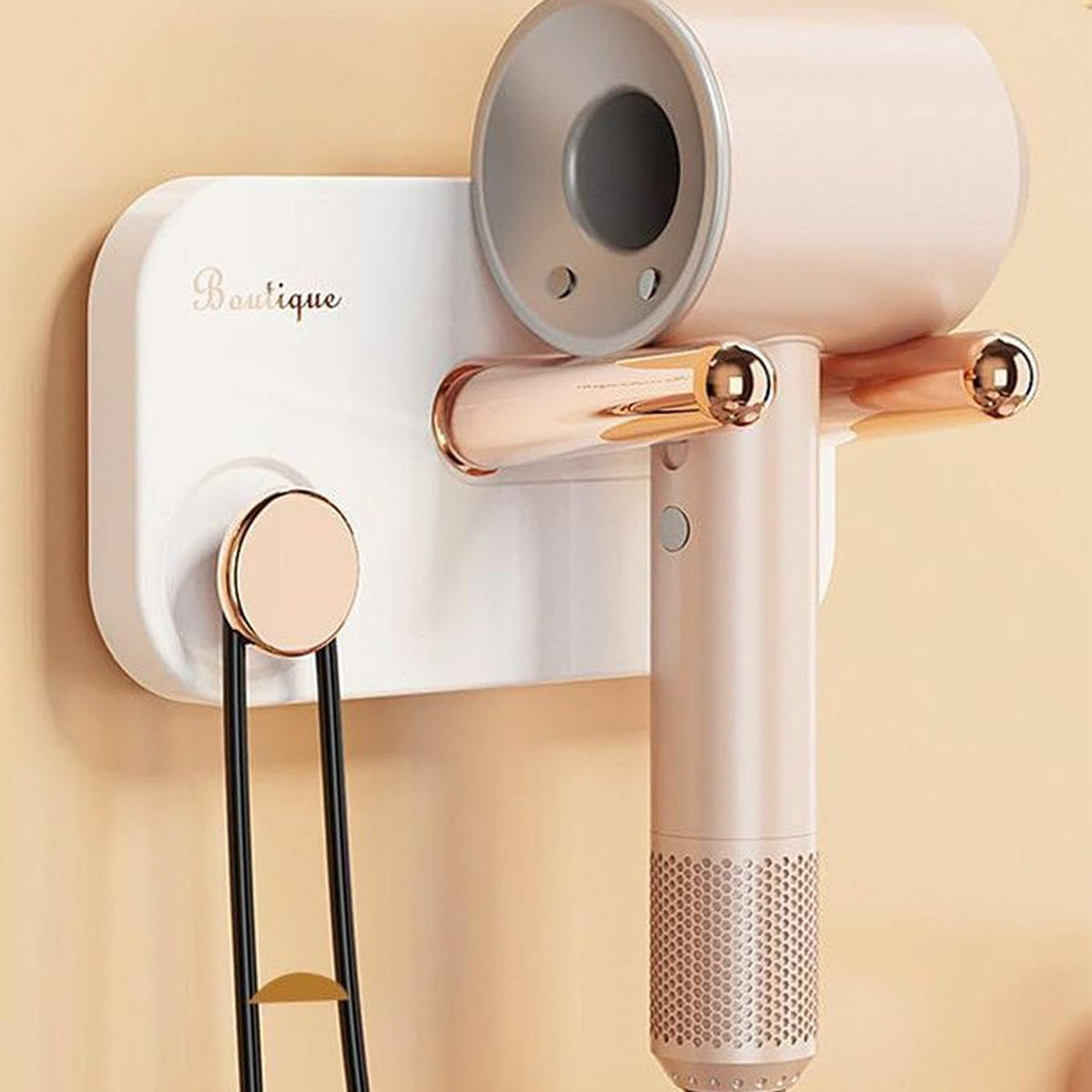 Hair Styling Essentials Combo – Hair Dryer, 2-in-1 Straightener Curler & Wall-Mount Holder