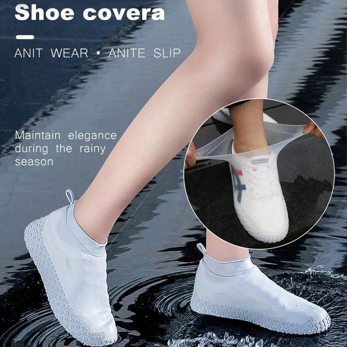 Non-Slip Silicone Rain Reusable Anti skid Waterproof Fordable Boot Shoe Cover (Large Size / 1 Pair / Mix Color)
