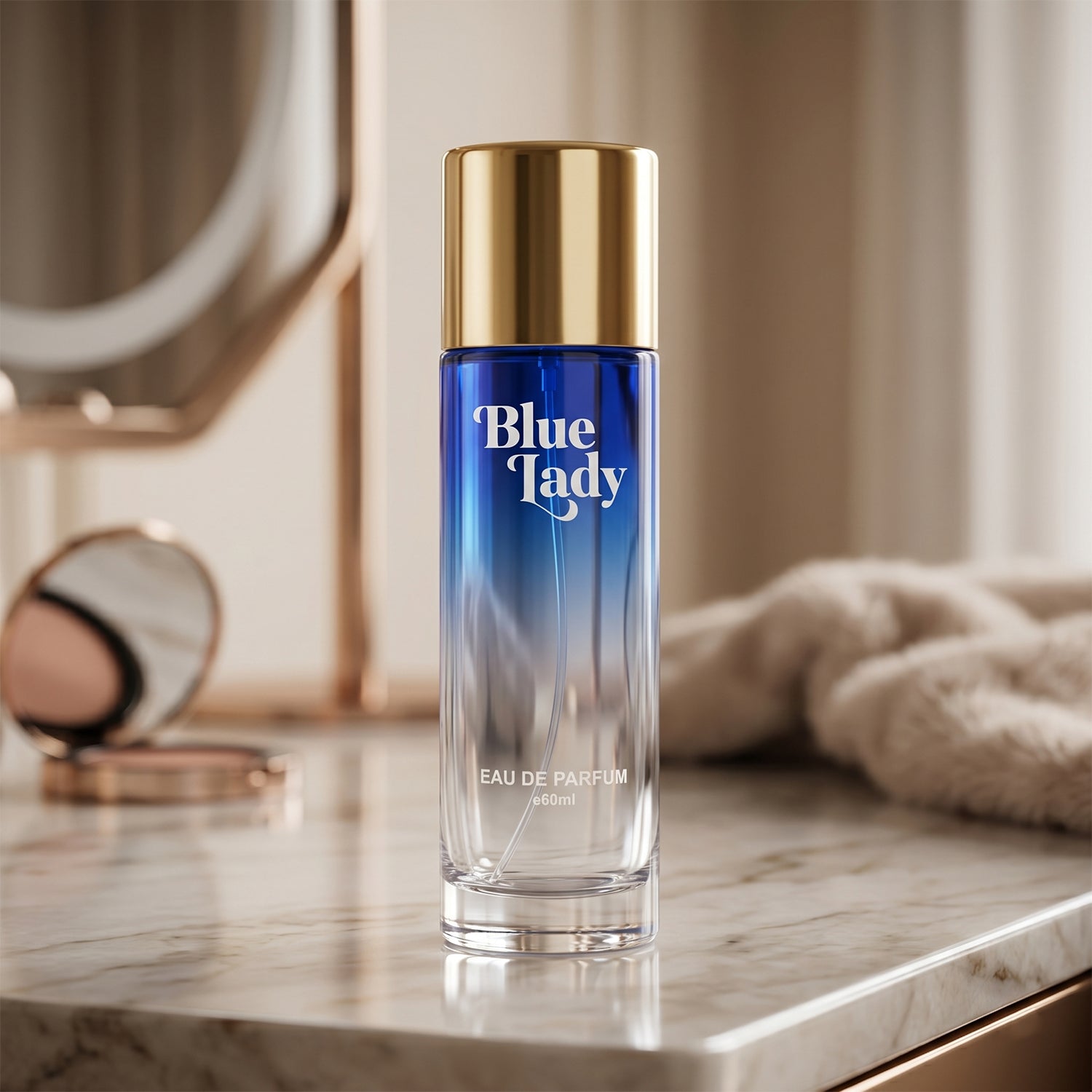 Blue Lady Eau De Parfum with Gold Cap Design