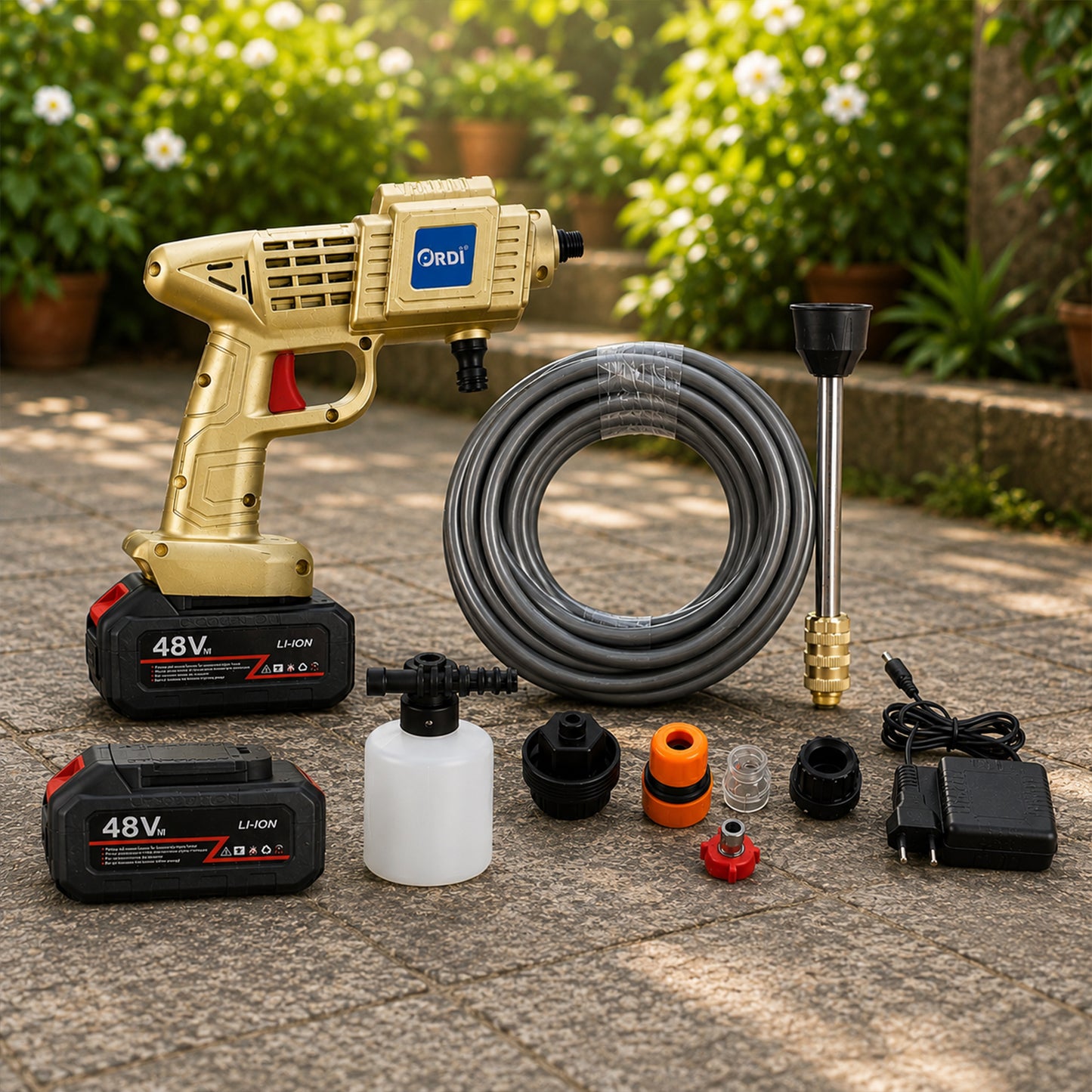 Cordless High Pressure Car Washer Gun Kit with 2 Batteries 48V (1 Set)