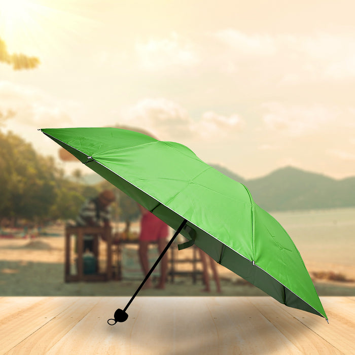3 Fold Sun Protective Solid Foldable Outdoor Umbrella, Portable Sun, UV Protection Lightweight Rain Umbrella With Umbrella Case For Girls, Women, Men, Boys