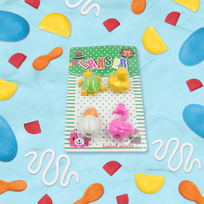 18029 3D Mix Design Fancy & Stylish Colorful Erasers, Mini Eraser Creative Cute Novelty Eraser for Children Different Designs Eraser Set for Return Gift, Birthday Party, School Prize (1 Set)