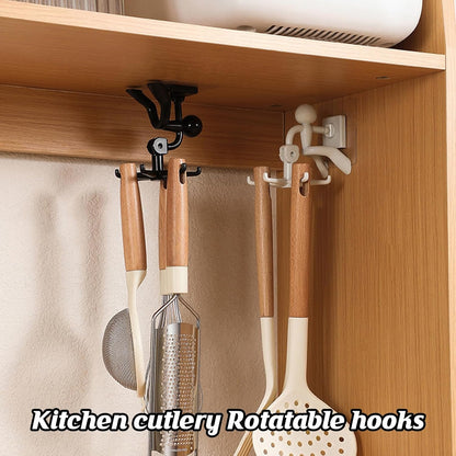 360° Rotating 6-Claw Hook – Kitchen & Bathroom Organizer (1 Pc | White)