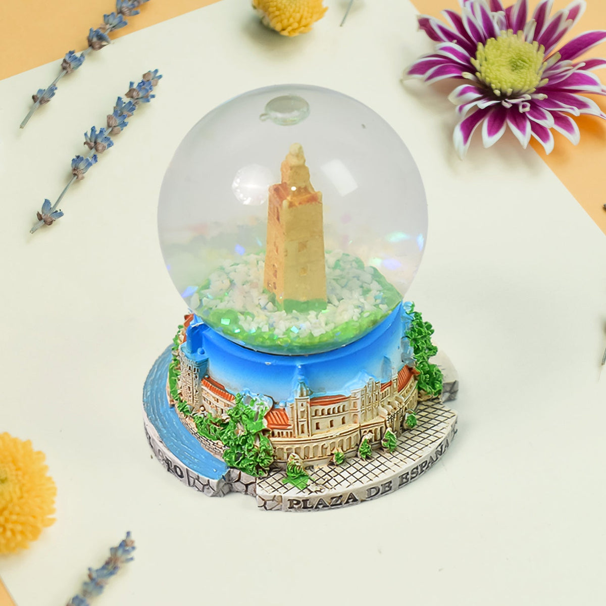 Elegant Snow Globe & LED Crystal Candle Light Home Décor Gift Set