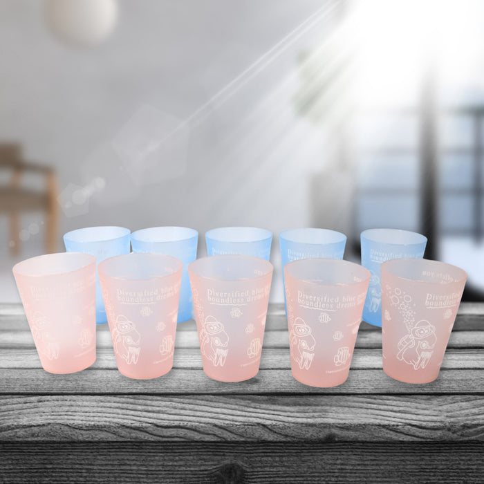 PLASTIC LIGHTWEIGHT GLASS REUSABLE DRINKING GLASS DISHWASHER SAFE BEVERAGE GLASSES FOR KITCHEN WATER GLASSES (10 Pc Set)