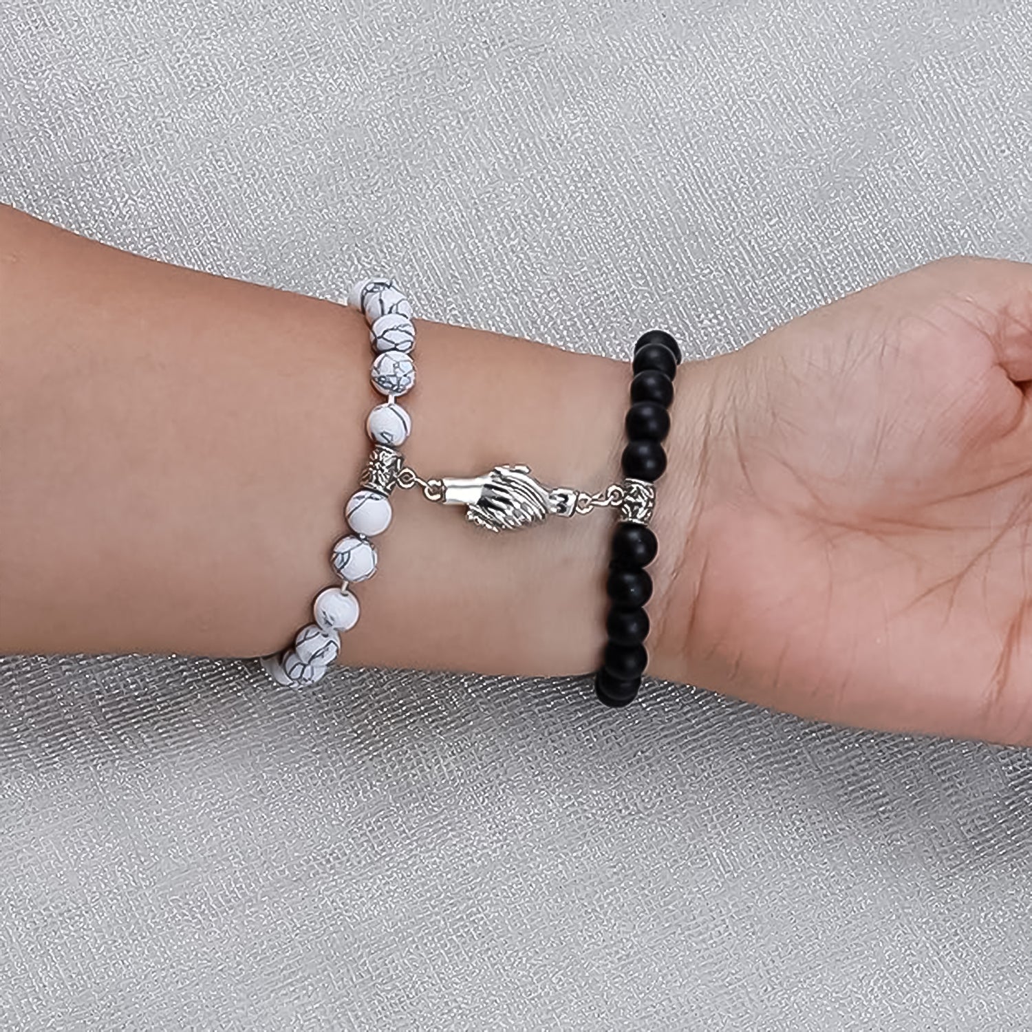 Magnetic Hand Love Bracelet Combo  For Couple (Combo Of 2 Bracelets)