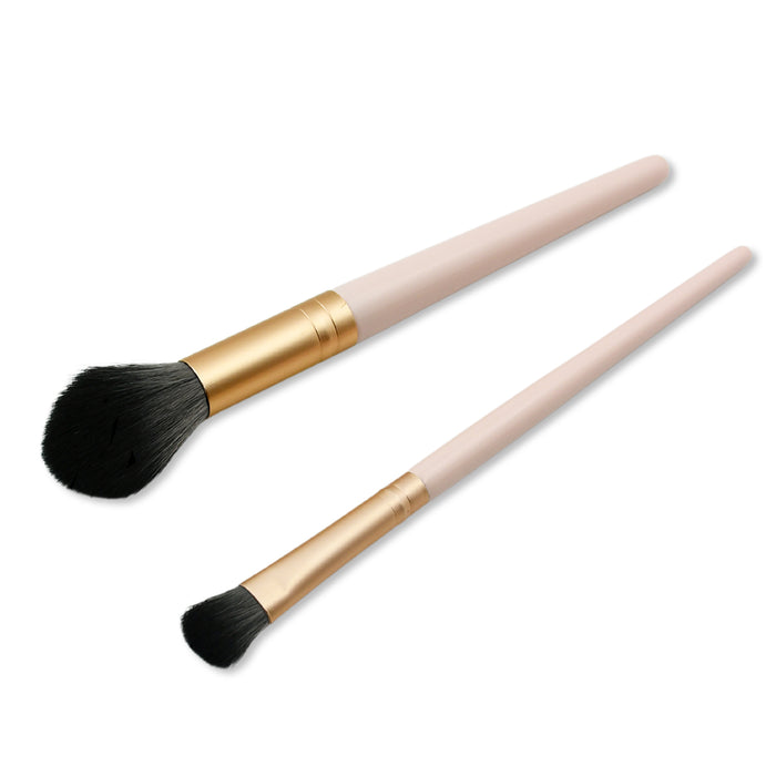 12650 Beauty Face Brushes, Synthetic Bristle Professional Face And Eye Makeup Brushes, Eyeshadow Eyeliner Eyebrow, For Cream, Liquid And Powder Formulation (2 Pc)