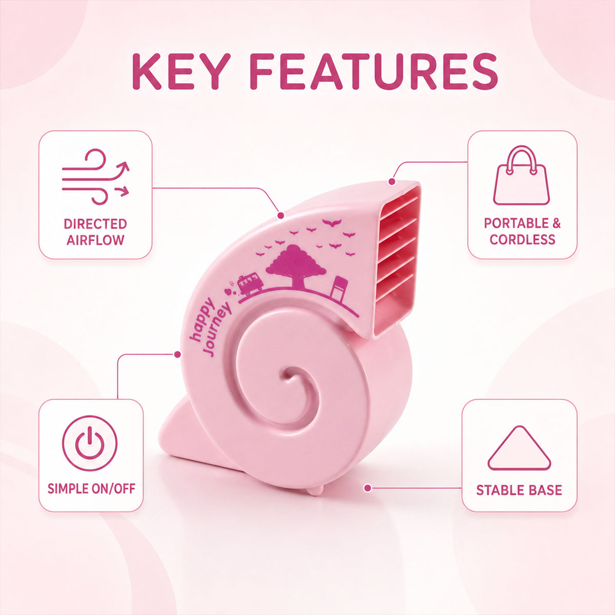 USB Mini Fan – Portable, Quiet & Bright for Any Desk | VoltDesk