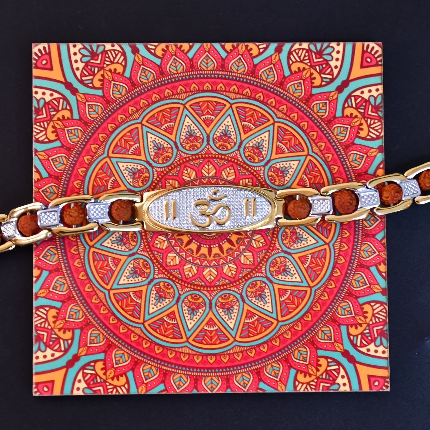 Om with Rudraksha Beads Bracelet: Divine Energy, Healing, and IGP Guarantee Plating