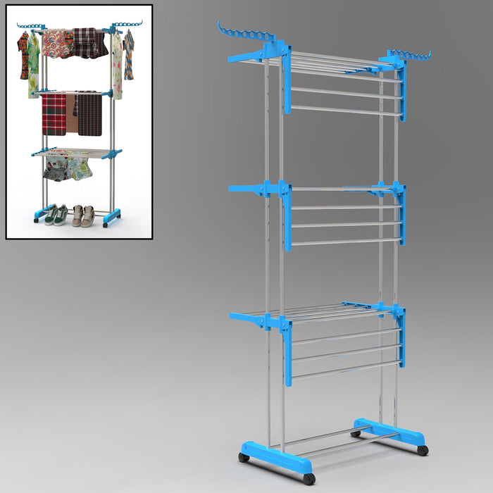 Stainless Steel 3 Layer Foldable Cloth Drying Stand
