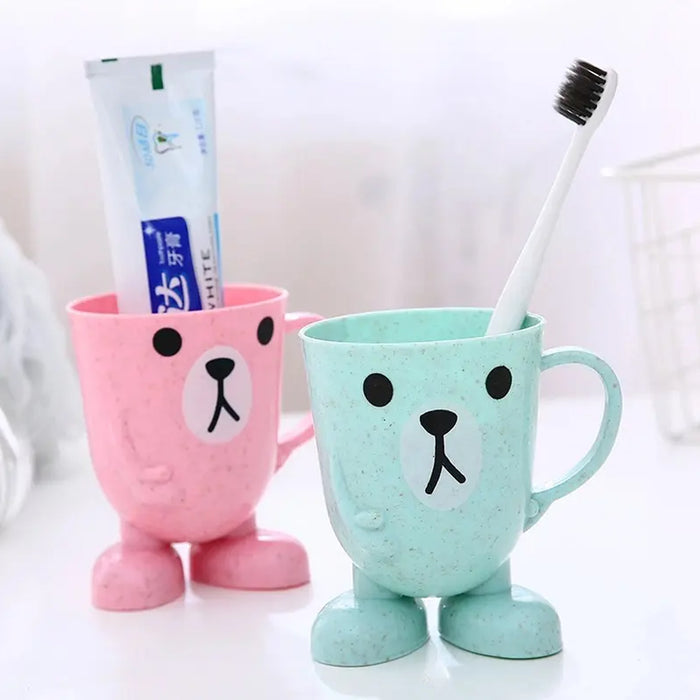 Children's Toothbrush Holder & Brushing Cup with Handle for Mouthwash & Milk