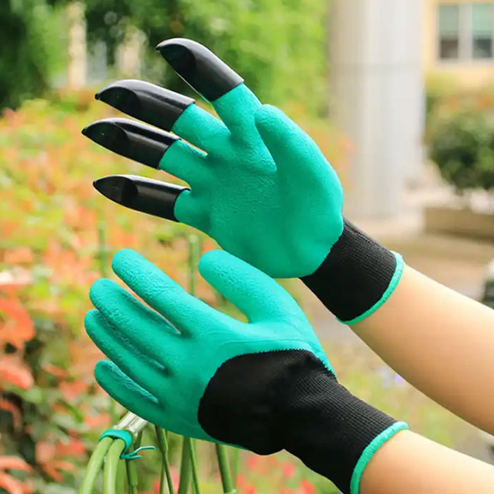 Heavy Duty Garden Gloves with Claws (Washable): 1 Pair (Mix Color)