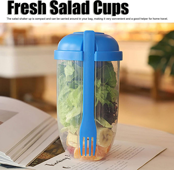 Fruit and Vegetable Salad Cups Easy Clean Salad Mixing Cup for Business People for Business Travel (1Pc)