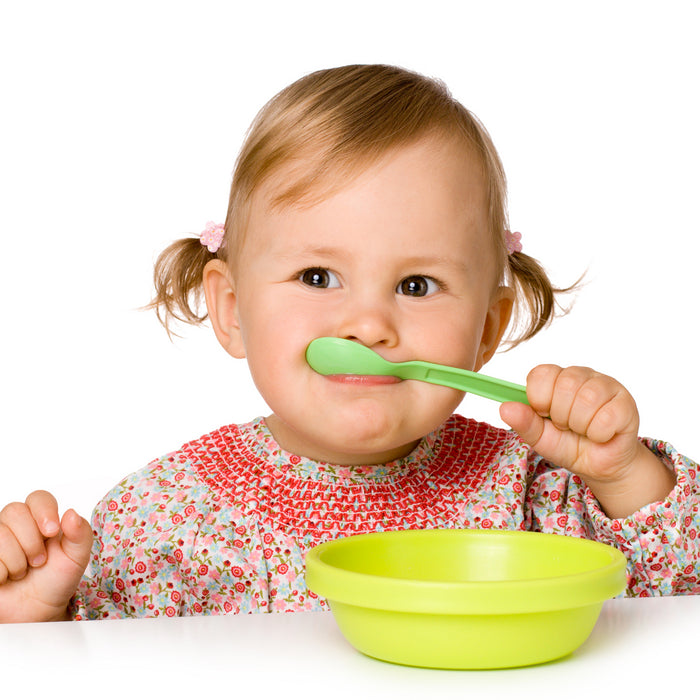 8182 Kids Cute Food Grade Foods Feeding Training Silicone Baby Spoon (set of 6 pcs)