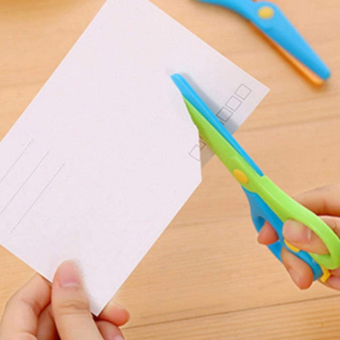 Assorted Color Plastic Preschool Training Scissors Art DIY Craft Paper  Cutting Stationery for Kids (12Pcs)