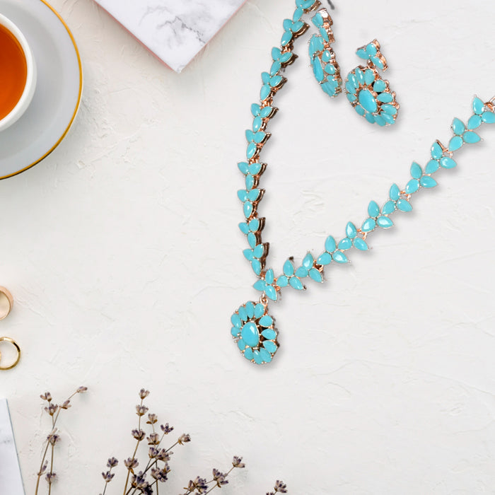 Sky Blue Elegance Necklace Set