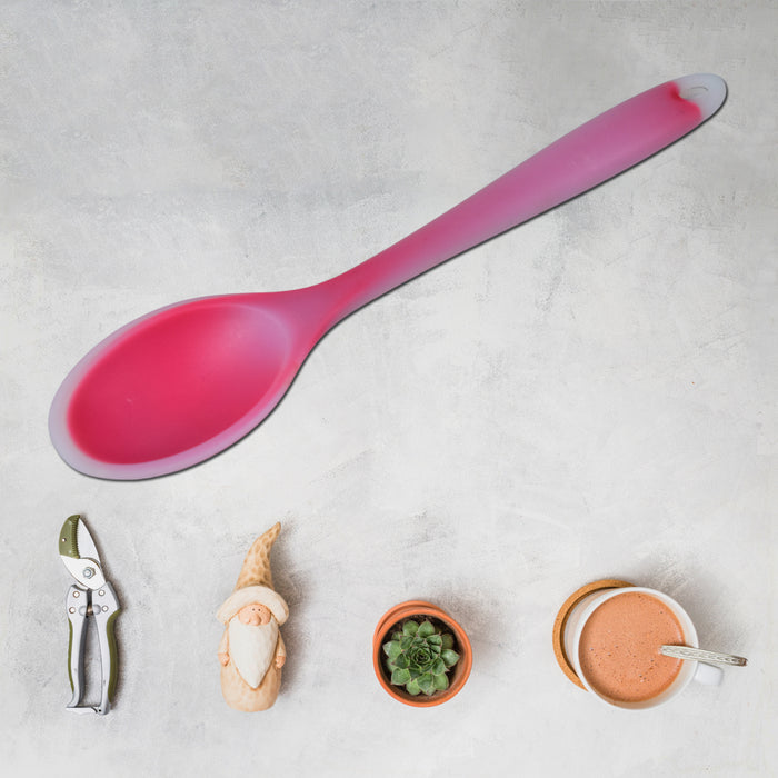 5438 Silicone Dinner Spoon Table Spoon Dessert Spoon Utensils for Kitchen Restaurant (27cm)