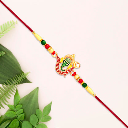 Ganpati Rakhi detailed craftsmanship and thread