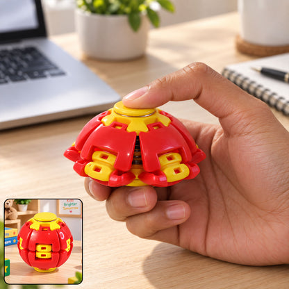 Transforming Spinner Flat Ball Toy with 360 Degree Spin for Kids and Desk Play