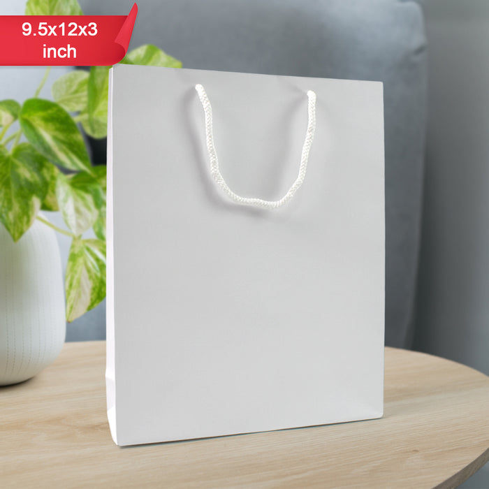 WHITE COLOUR PAPER BAG (8x10x4 Inch)